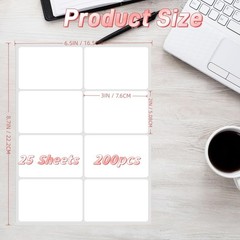 Removable Label Stickers for Organizing -200PCS 3 x 2 inch Waterproof White H…