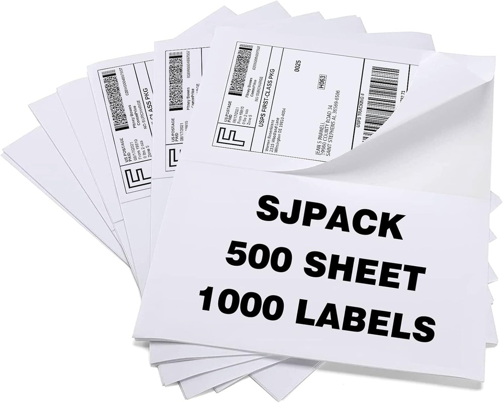 1000 Half Sheet Self Adhesive Shipping Labels, 8.5″ X 5.5″ Address Labels for La