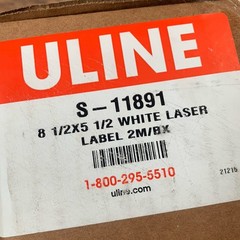 Uline Premium Laser Labels S-5044 8-1/2″ x 5-1/2″ White Sheets 2000 Labels