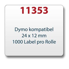 1x Etichetta compatibile con Dymo 11353 24 x 12 mm 1000 etichette per bobina