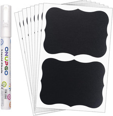 ONUPGO 20 Pack Chalkboard Labels, 4″ X 3″ Reusable Blackboard Stickers, Waterpro