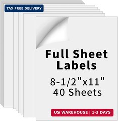 8.5″ x 11″ Full Sheet Label Sticker Paper for Laser & Inkjet Printers,Self Adhes