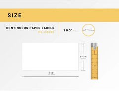 Non-OEM Fits BROTHER DK-2205 Continuous Thermal Labels – (4) Rolls of 100′