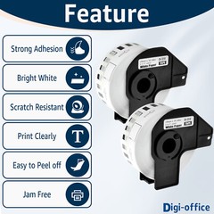 9Rolls Continuous Paper Tape For Brother QL-1050 Label DK-2210 Permanent Frame