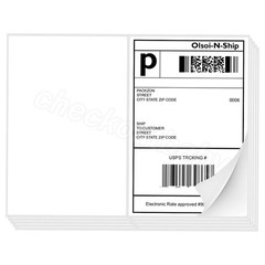 Premium Shipping Labels 8.5×5.5 Half Sheet Straight Corner Blank Self Adhesive