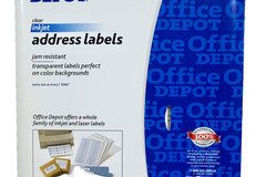 Office Depot 750 Clear Inkjet Address Labels 1″x2-5/8″, Same as Avery 8366