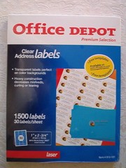 Office Depot Laser Clear Address Labels, 1″ x 2-3/4″, 1500 Labels