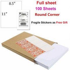 Full Sheet shipping Labels 8.5X11″ Self Adhesive Blank for Laser&Inkjet Printers