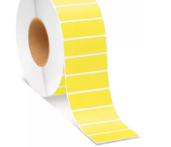 3″X1″ Yellow Thermal Direct Industrial Zebra Printer 3″ Core Labels 5100 P/Roll