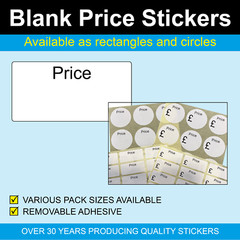 Circular Blank Price Stickers / Labels – A variety of sizes to choose from