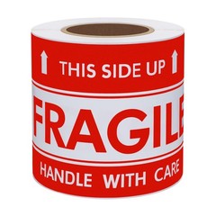 Hybsk This Side Up Fragile Stickers 3×5 inch Handle with Care Shipping and Packi