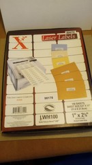 Xerox White Laser Labels 1″ x 2 5/8″ 4500 Labels 150 Sheets (White) – LWH100