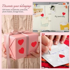 Red Heart Stickers, 1″ Valentines Day Love Shape Labels Self-Adhesive Sticker