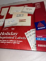 3 Packs/ Avery Holiday Preprinted Labels (Product Number 88810)