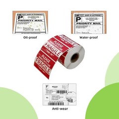 Self Adhesive Fragile Label for Shipping, Handle with Care Caution, 500Pcs 1Roll