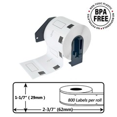 1 Roll 28.9mm x 62mm DK-1209 Small Address 800 Labels for Brother QL Printer