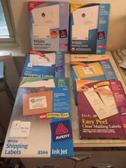 Avery CLEAR & WHITE Mailing Shipping Labels! 5664 5168 5264 5164. 1290 labels