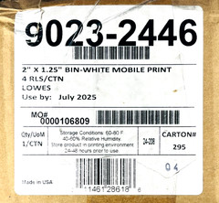 Bin-White Mobile Print Labels Rolls Blue Outline 2″ x 1.25″ 9023-2446 – LOT of 4