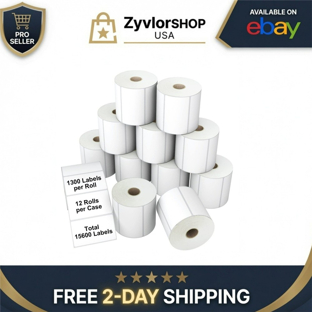 LabelChoice 3-Proof 2″x1″ Thermal Barcode Labels – 15600 Pcs