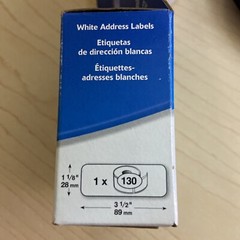 DYMO Labelwriter Address Labels 1.13 X 3.5in White Starter Roll