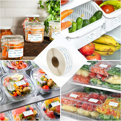 500 Stickers Use by 1 X 2 Inch Blue Dissolvable Food Storage Labels for Containe
