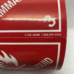 ULINE FLAMMABLE LIQUID 3 STICKER ROLL 4″x4″ 490 stickers