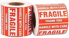 Warning Fragile Tape, 3″ X 2″ Fragile Handle with Care Warning Stickers for S…