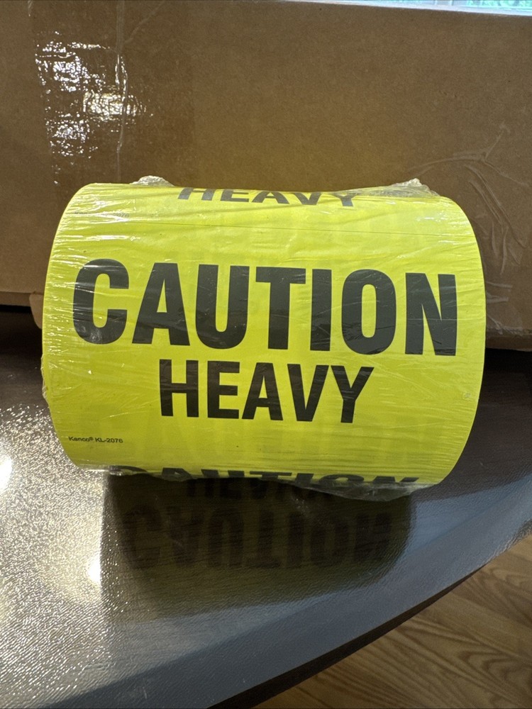 500 3″ X 5″ Caution Heavy Fluorescent Shipping Label Stickers KL-2076