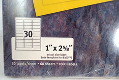 NISB Avery 1″ x 2 5/8″ Smudge Free Address Labels 1800 pcs. 8560/8160/8460/5160