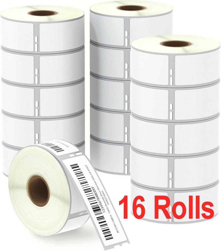 BETCKEY, Compatible DYMO 30252 1-1/8″ x 3-1/2″ Address & Barcode Labels 16 Rolls