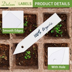 300 pcs for Plant Labels with Marker Pen Waterproof Garden Tags Stakes White