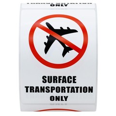 Hybsk 2×3 Inch Surface Transportation ONLY DOT Warning Labels 1 Roll, White