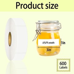 600Pcs Blank Removable Freezer Labels,1X3In Date Label Stickers,No Residue Food