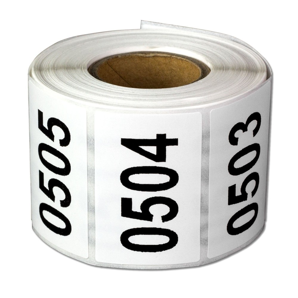 0501-1000 Consecutive Number Labels (1 x 1.5 inch, White – 500 Labels) 0501 t…