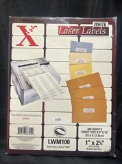 Xerox White Laser Labels 1″ x 2 5/8″ 9000 Labels 300 Sheets 30 labels Per Sheet