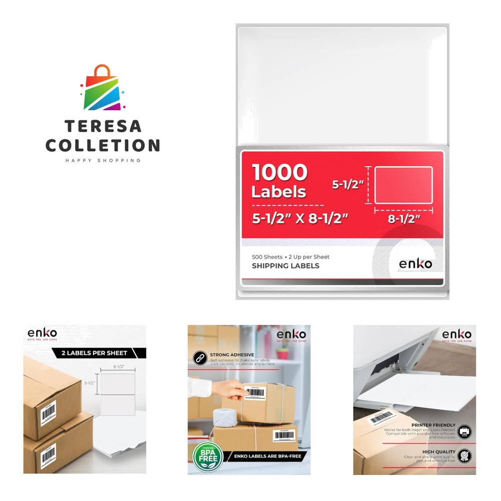BPA-Free 5-1/2 x 8-1/2 Inch Label Pack – 1,100 Sharp Print Labels for All Needs