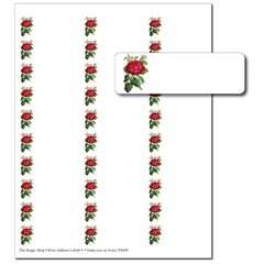 Red Rose With Leaves Blank Printable Address Labels – 150 Pack (oal985)