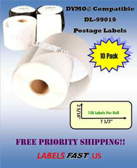 10 Rolls Postage Labels CoStar® Dymo® EL40 EL60 99019 Compatible Name Badges