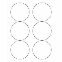 600 3.33″ White Circle Laser Labels 6/Sheet