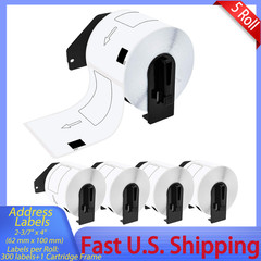 2.4”x3.9”DK1202 Die-Cut Address Labels 300 Labels/Roll,with Cartridge Frame x5