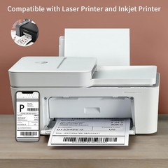 8.5″ X 11″ Full Sheet Label Sticker Paper for Laser & Inkjet Printers [100 Sheet