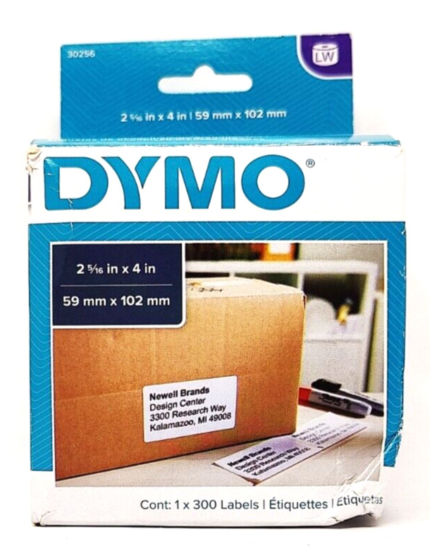 DYMO Shipping Labels 30256 White 300 Count NEW Open Box