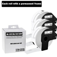 29mmx90mm 3 ROLLS Shipping Label 1-1/7″x3-1/2″ Compatible Brother QL800 DK-1201