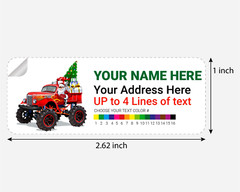 Personalized Christmas Monster Truck Theme Address Labels Stickers 2.625inx01in