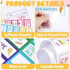54Pcs Teacher Toolbox Labels Classroom Decoration SelfAdhesive Colorful Toolb…