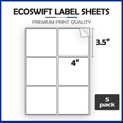 (30) 4 x 3 1/3 “EcoSwift” Laser/Ink Address Shipping Adhesive Labels 6 per sheet
