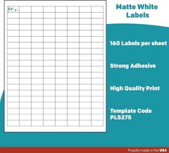 White Sticker Barcode Labels – 1″ x 0.5″ – Laser/Inkjet Compatible – 160 per …