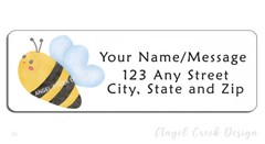 60 Personalized Return Address Labels 2/3″ x 1 3/4″- Prim Bumblebee Honey Bee
