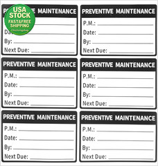 200 Pcs Waterproof Maintenance Stickers 2X3 Inch Black Service Labels