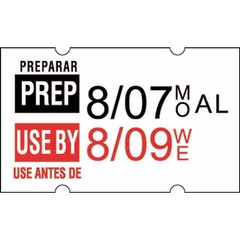 White 2-Line Prep/Use by Labels – 1 1/4″W x 11/16″H